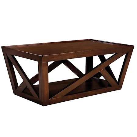 Rectangular Prism Cocktail Table with Bottom Shelf